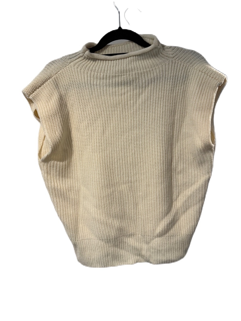 Women’s beige mock neck knit vest sz xl